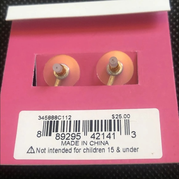 Betsey Johnson Rose Gold Tone Heart Front Back Crystal Encrusted Drop Earrings - Picture 10 of 10